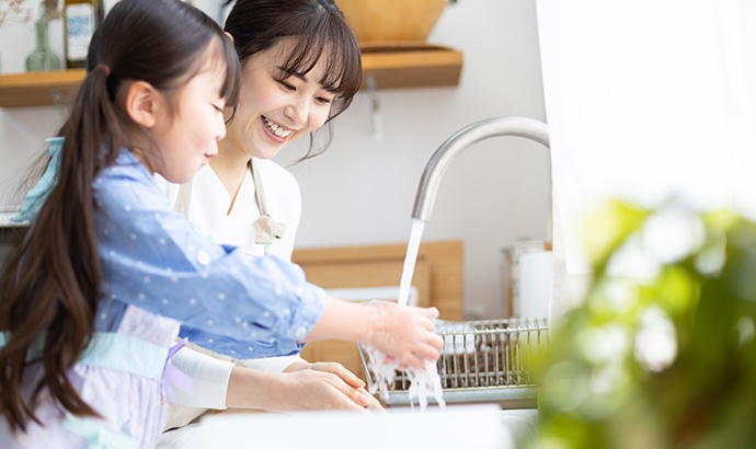 手洗い・うがいを行う