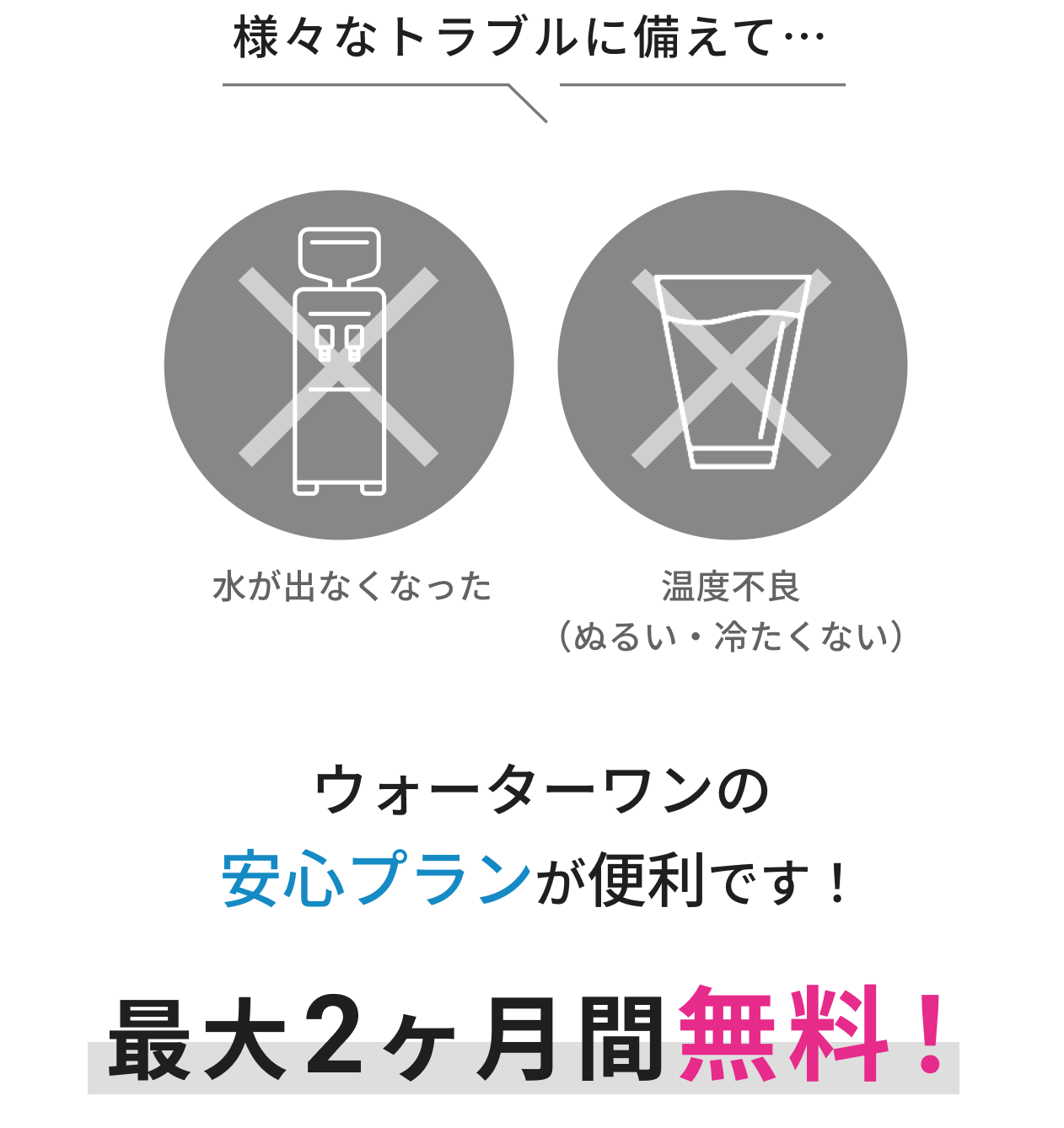 ウォーターワンの安心プランが便利です！
